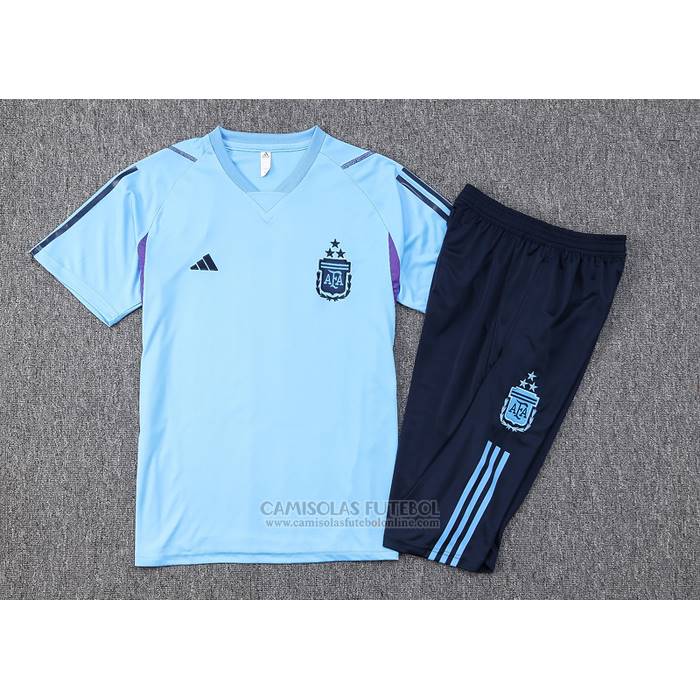 Fato de Treino Argentina Manga Curta 2023-2024 Azul - Calcas Curta